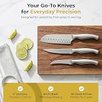 Ensemble de couteaux de cuisine 18 Pièces Couteau en acier inoxydable à haute teneur en carbone de style japonais avec aiguiseur intégré, Couteaux à tranchant rasoir pour la cuisine, ensemble de couteaux à blocs en bois (brun jaune)