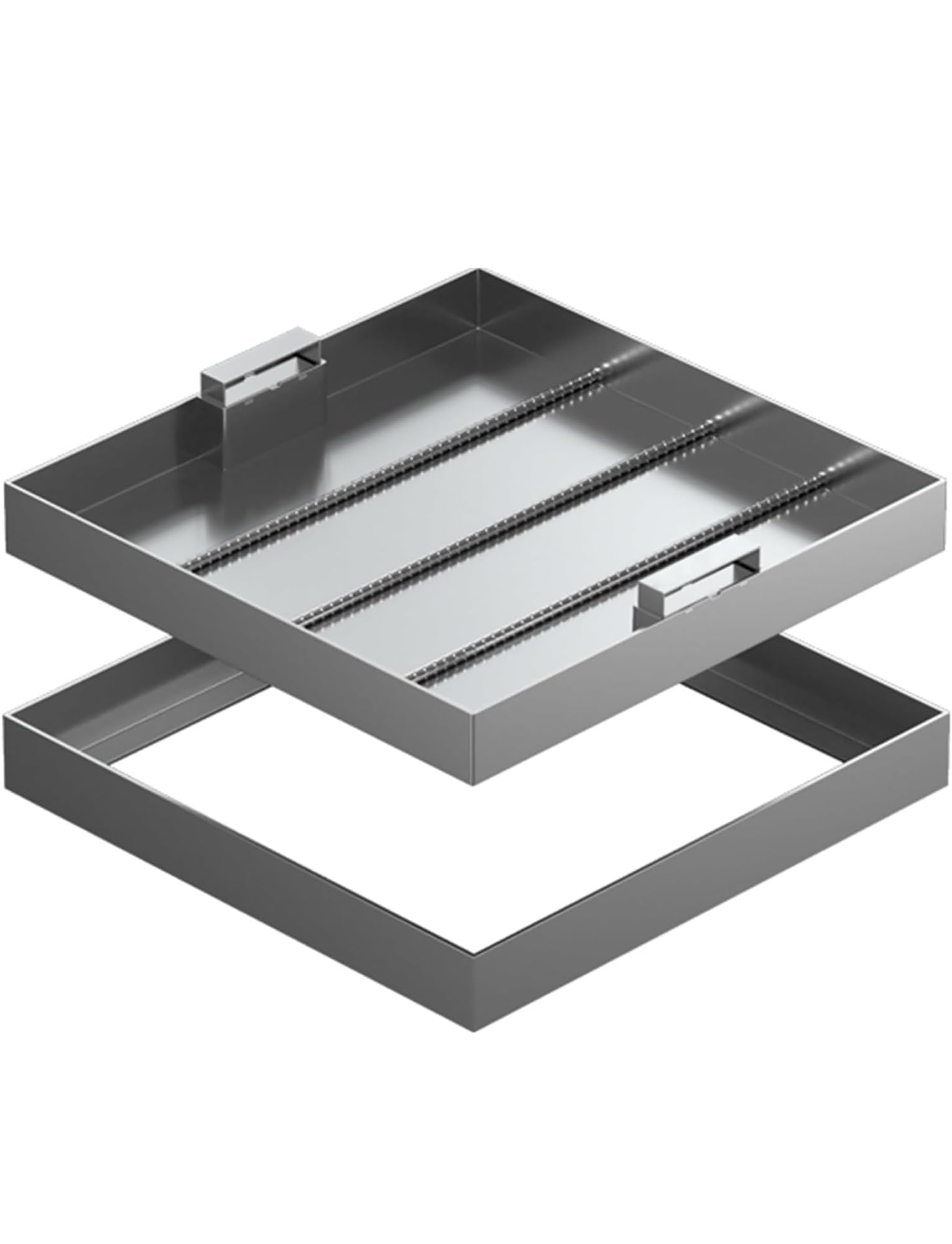 Tapa de registro invisible acero inoxidable cuadrada para depósitos de aguas residuales