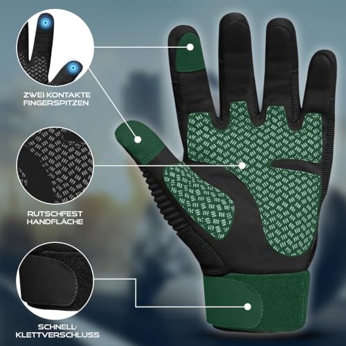 WESTWOOD FOX WFX Motorradhandschuhe für Damen und Herren, mit hartem Knöchel, Vollfinger-Touchscreen, Motorradhandschuhe zum Fahrradfahren… – Ansicht 4