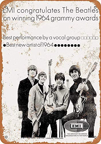 YASMINE HANCOCK Beatles 1964 Grammys Plaque de métal Signe Mur Art Affiche Club Bar décoration - Les Beatles, Paul McCartney, John Lennon, RIngo Starr, George Harrison YASMINE HANCOCK Beatles 1964 Grammys Plaque de métal Signe Mur Art Affiche Club Bar décoration