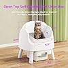PetPivot Self Cleaning Litter Box, Open Top Automatic Litter Box for Multiple Cats, Multiple Layer Safety Protection, Liners and Mat Included, White #2