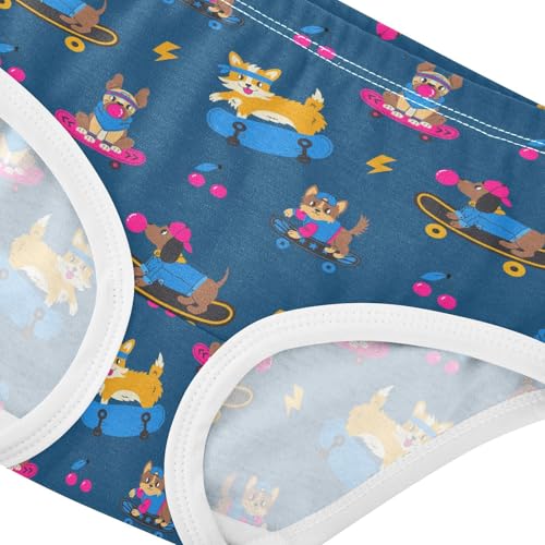 Girls' Underwear Dog Skateboard Cotton Stretch Comfort Toddler Panties4