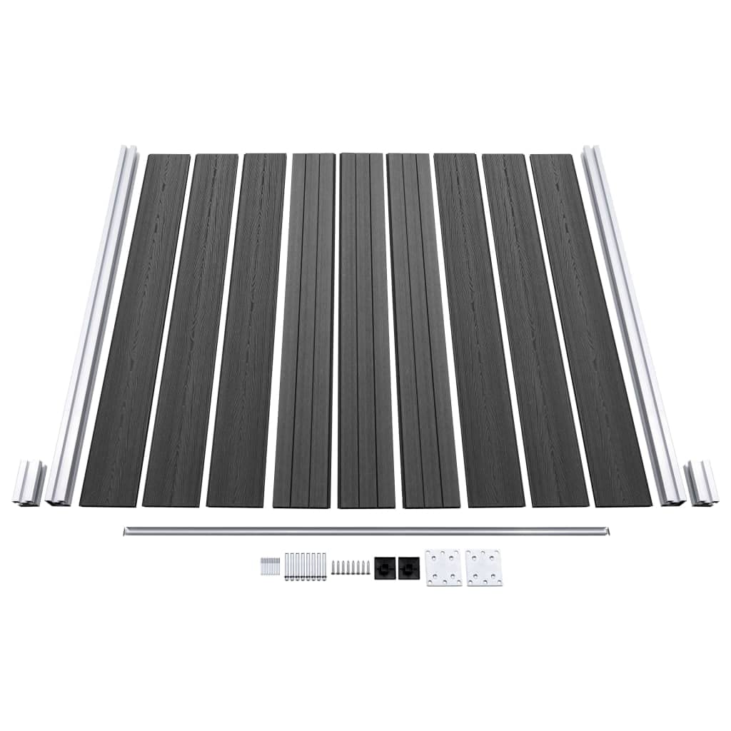 vidaXL Zaunelement Set WPC 353x186 cm Schwarz