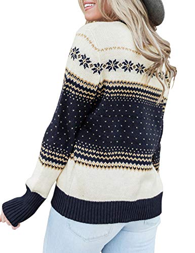 LookbookStore Women Ugly Christmas Tree Reindeer Holiday Knit Sweater Pullover2