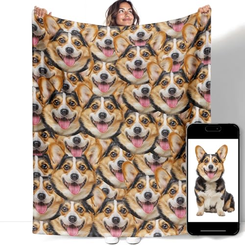 YISUMEI Personalisierte Decke mit Fotodruck, Premium Flanell Kuscheldecke...