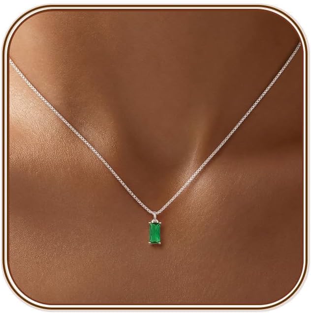 Collar de oro delicado para mujer, collar de piedra natal de moda, regalos