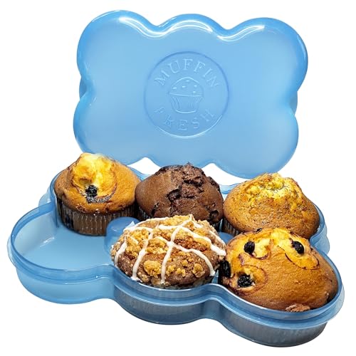 Muffin Fresh Container (Holds 6 Muffins) - Reusable Muffin Storage/Muffin Saver Container