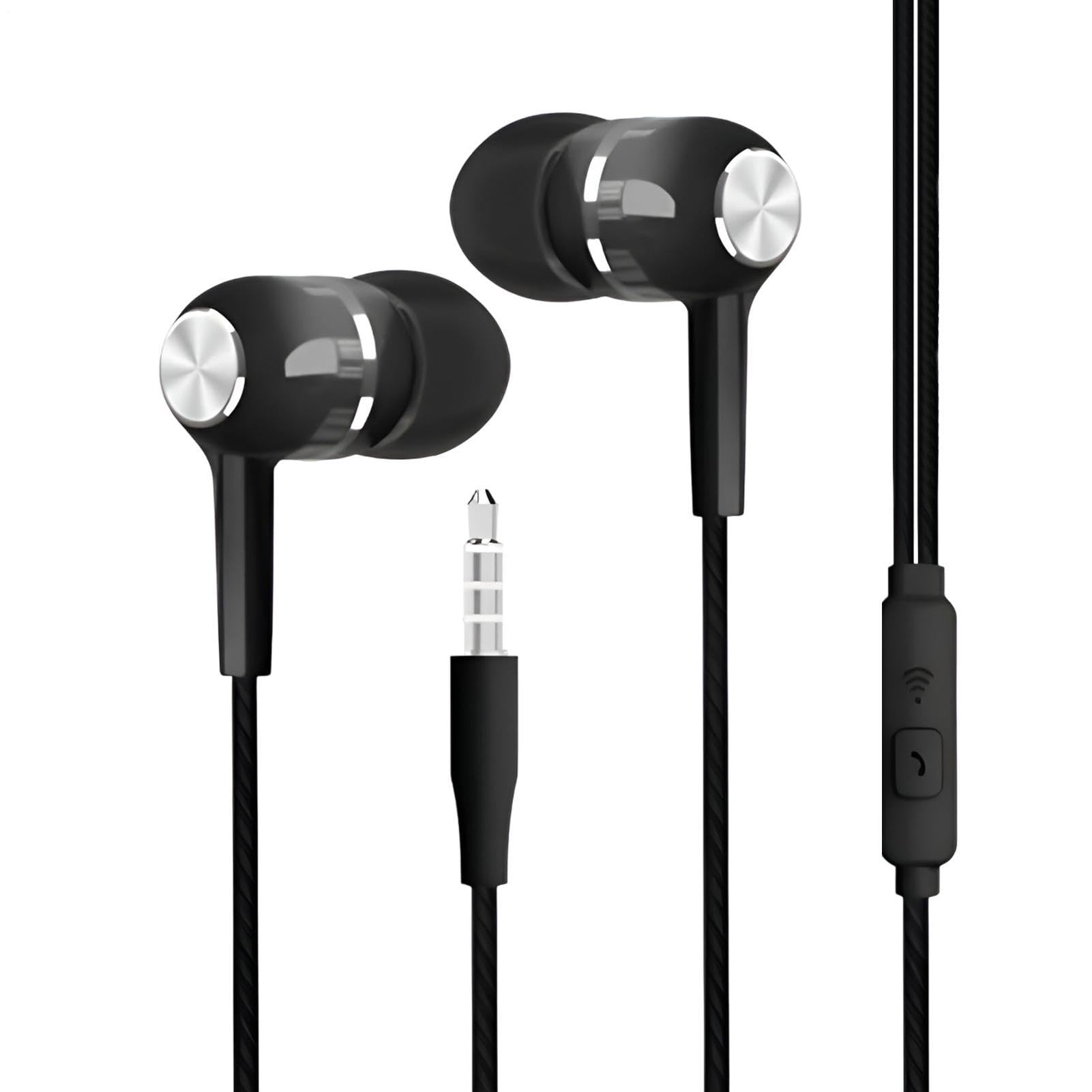 Generico auricolari-Con Filo Con Microfono – Cuffie auricolari-Cablate Con Isolamento Acustico Da 3,5 Mm, auricolari-Con Cavo Audio Dal Suono Chiaro, Dispositivo Con Microfono Integrato | Per La