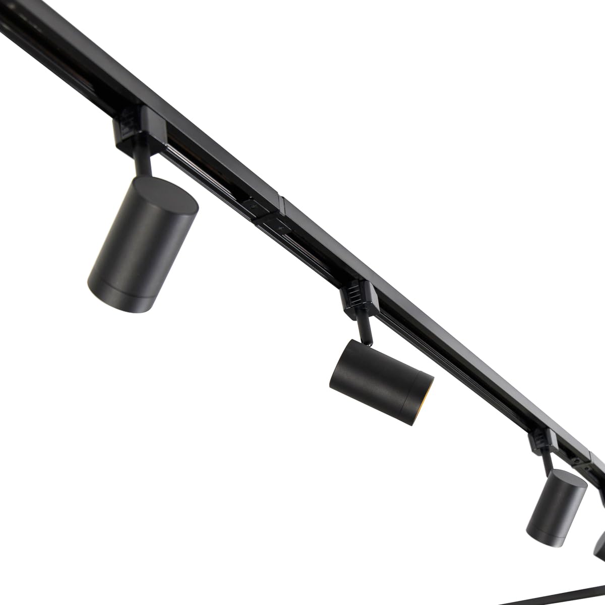 QAZQA Moderno sistema de carril monofásico con 10 focos negro - Jeana Aluminio/Acero/Plástico Alargada Adecuado para LED Max. 10 x 50 Watt