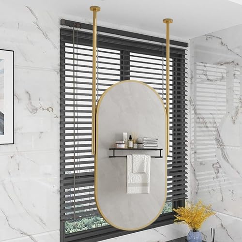 Miroir ovale doré haut de gamme cadre métallique brossé 50x70 cm