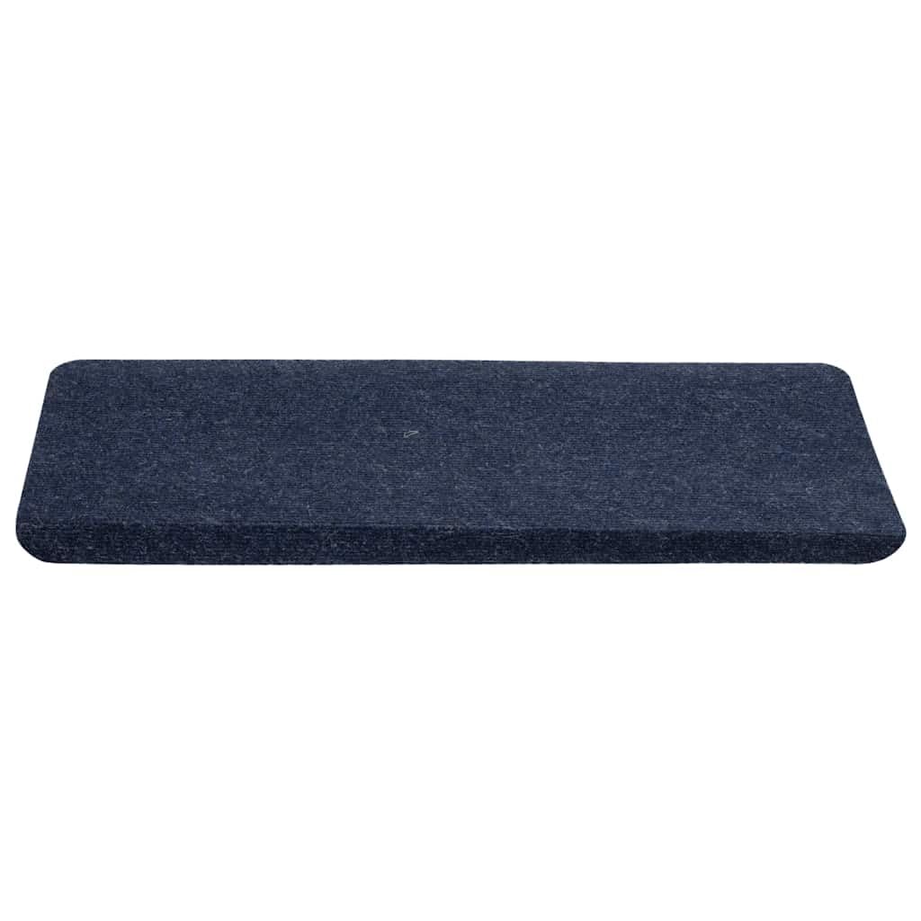 Alfombrillas autoadhesivas para escalones, 30 unidades, color azul, 65 x 24,5 x 3,5 cm, fieltro punzonado, antideslizantes, para escaleras de madera, con tiras adhesivas para reducir el
