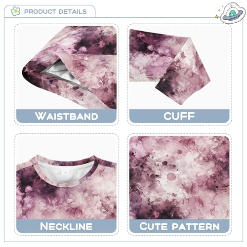 JUNZAN Watercolor Abstract Splash-ink Purple Big Girls Hoodie Sweatshirt Crewneck Outerwear for Kids Athletic 4T3