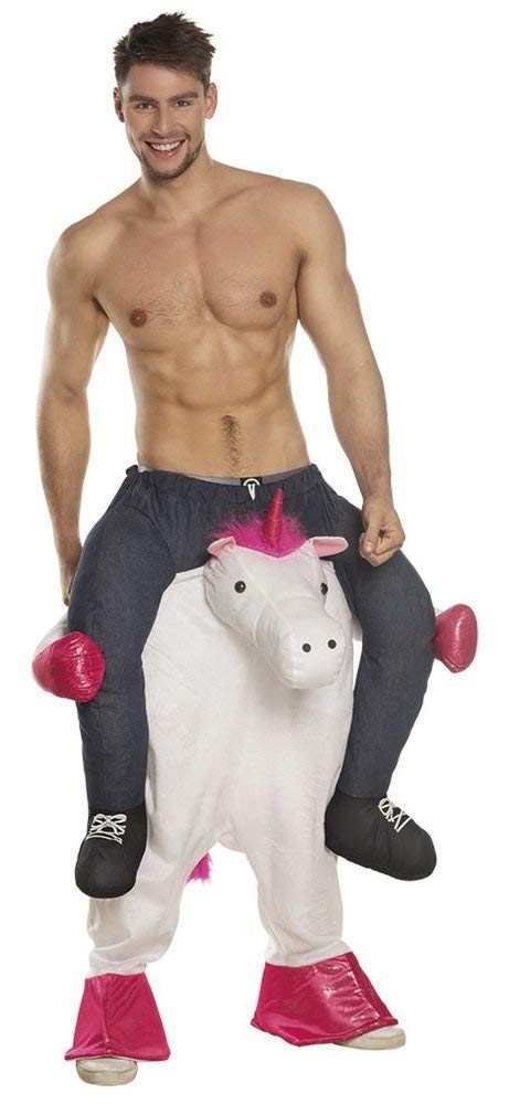 Boland - Lustiges Einhorn Kostüm Erwachsene | Hose mit Kopf und Beinen, Plüsch Faschingskostüme, Karneval, Junggesellenabschied und Mottoparty