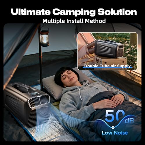Image of Outohome 5200BTU Portable Camping Air Conditioner For Tent Outdoor and Indoor Use,400W Low Power for RV,Truck,Van and Car Cooling (Dark Grey)