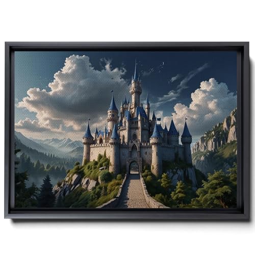 Watercolor Fantasy Castles Fairy Tale Fortress Stronghold Towering Turrets girl's