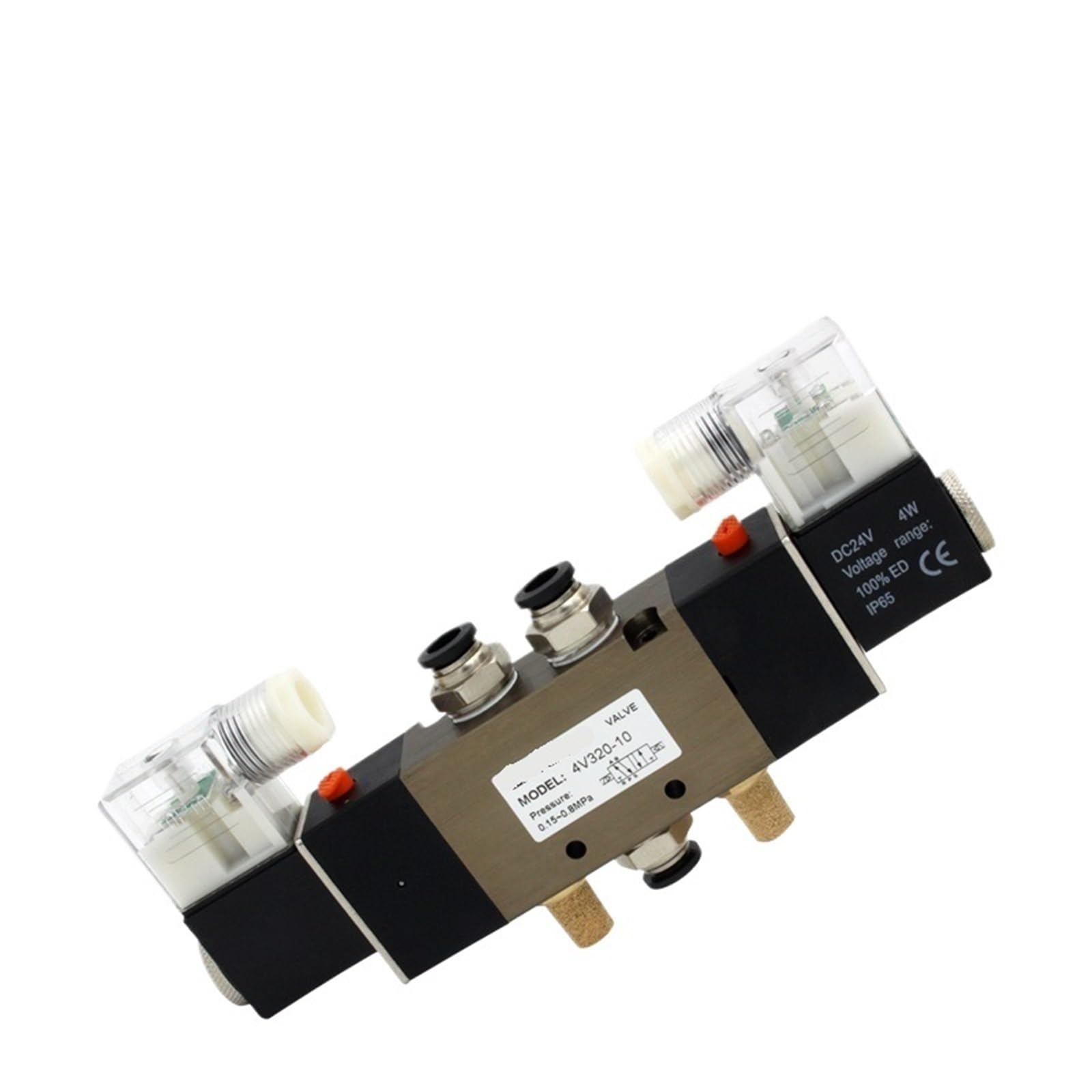Vanne pneumatique 4V320-10 double bobine 5 voies 2 positions avec connecteurs 12mm