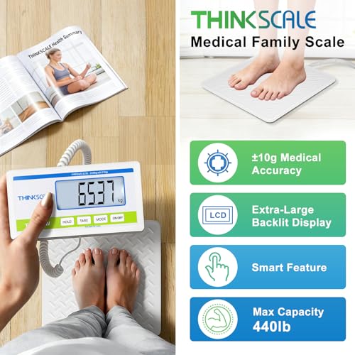 Balance au sol médicale 200 kg THINKSCALE avec affichage numérique portable - 2
