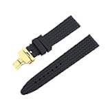 HFERHT Rubber Strap 21mm 23mm Black Diving Silicone Watchbands Compatible with Chopard