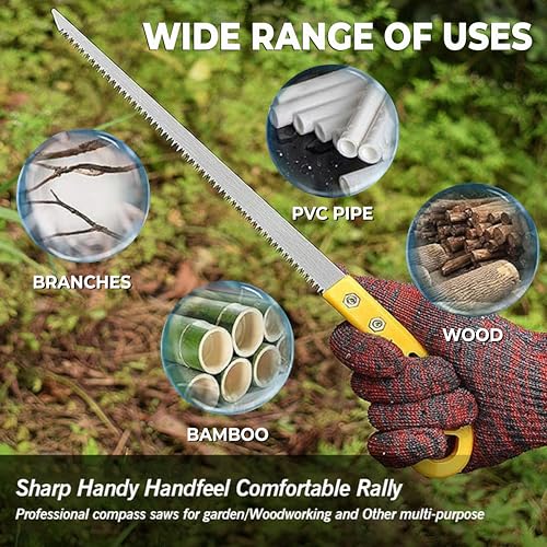 Image of Veltrix 9-inch Portable Pruning Hand Saw | Ultra-Sharp Compact Blade for Tree Trimming, Branch Cutting & Woodworking | Lightweight Durable Gardening Tool for Camping, Hiking, and Outdoor Use