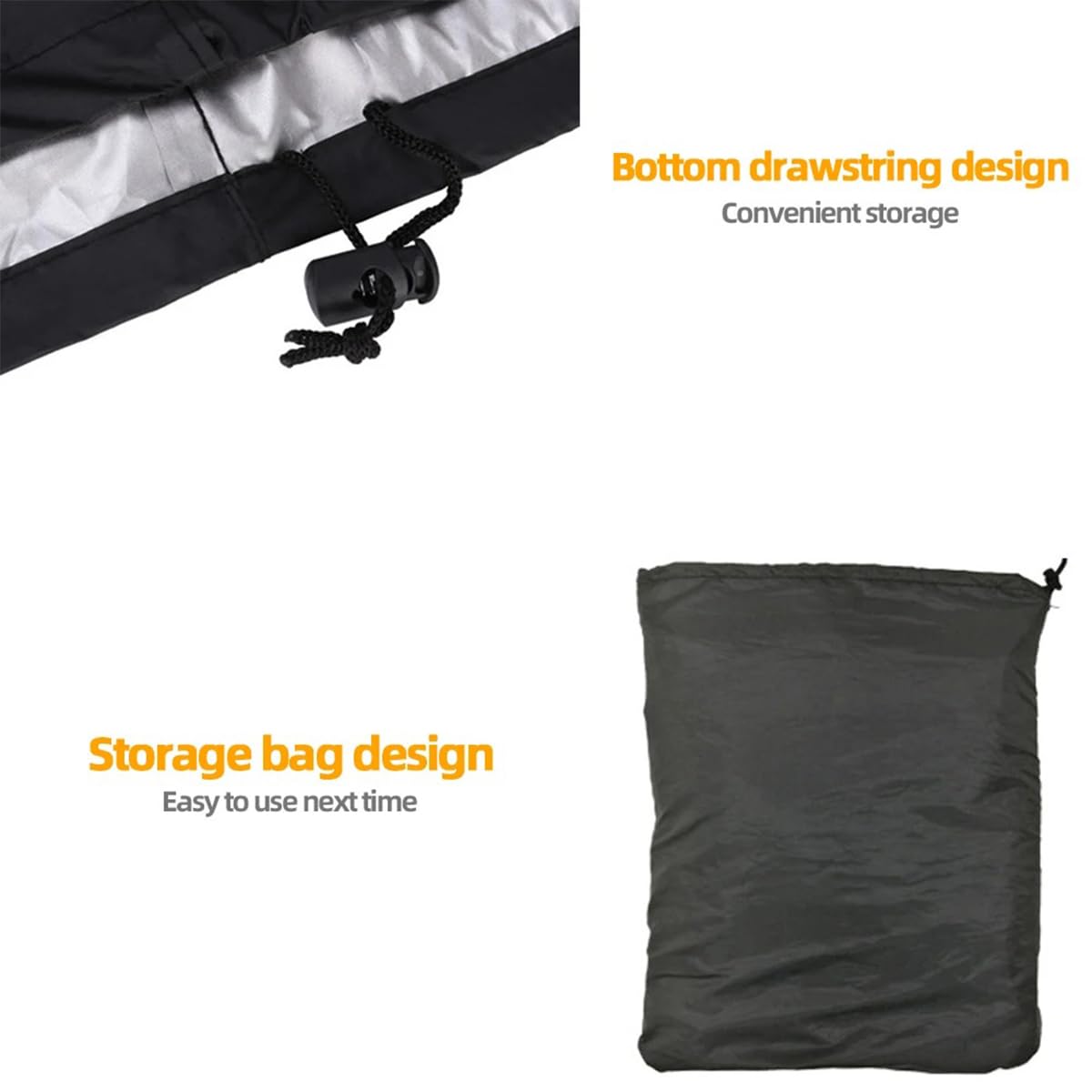 Funda para Barbacoa Negra, Resistente al Agua y al Polvo, para Exteriores, Redonda y Resistente a la Lluvia