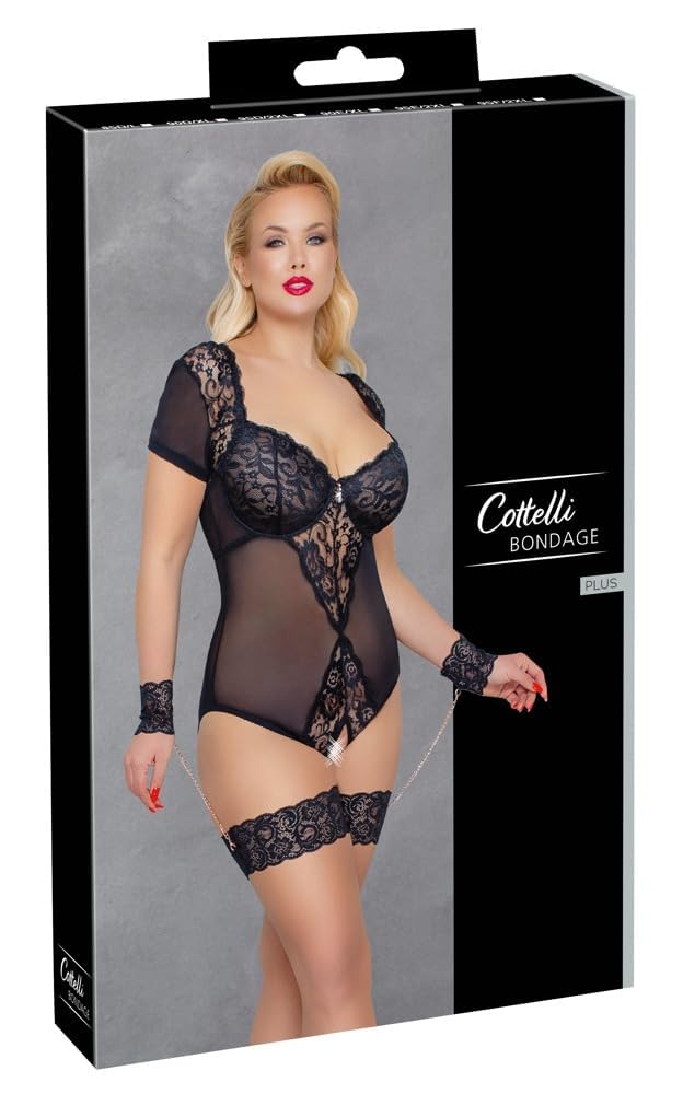 Body De Bondage Cottelli - Taille Medium, Couleur Noire, Standard CE, Neuf Avec étiquettes