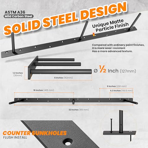 BATODA 32" Heavy Duty Floating Shelf Bracket (2 pcs) – Solid Steel Blind Shelf Supports - Hidden Brackets for Floating Wood Shelves Kitchen, Living Room - Shelving Mounting Hardware Included (Pack 2) by BATODA - Image 2