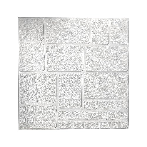 Image of STL Brick Wallpaper - Self Adhesive PE Foam Brick Design 3D Wall Stickers /DIY Wallpaper For Home Hotel Living Room Bedroom & Cafe (70 X 77Cm, Appx. 5.8Sq Feet) (White Brick)