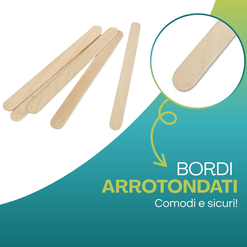 Palettine in Legno di Betulla 1000 Palette Incartate Singolarmente Stecca Gelato Artigianale Biodegradabile