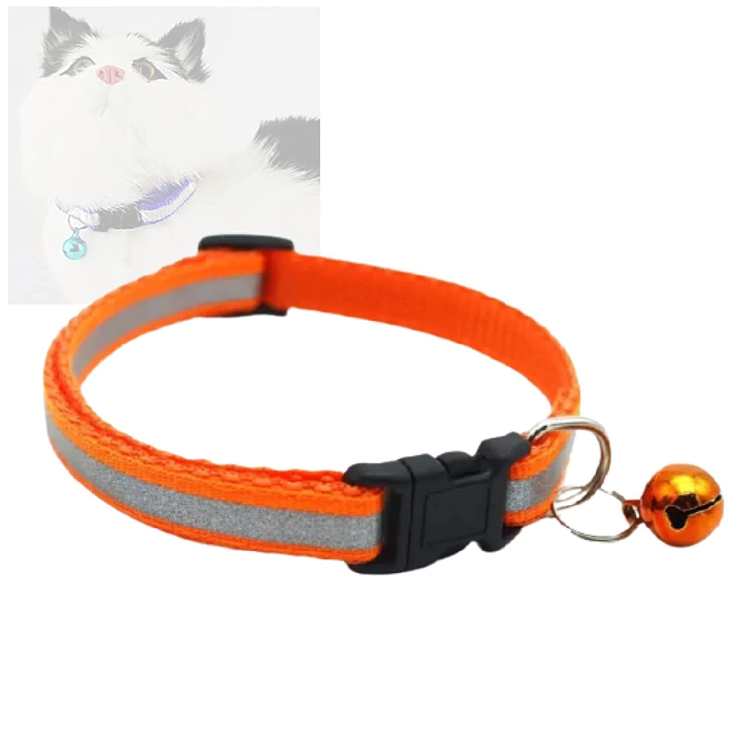 RvPaws Reflective Design Cute Small Dogs & Puppy Collar with Bell for Mini Dogs & Cat Adjustable Collar with Bell (Size-15mm, Color - Orange) (B09W5MRKGM) Amazon Price History, Amazon Price Tracker
