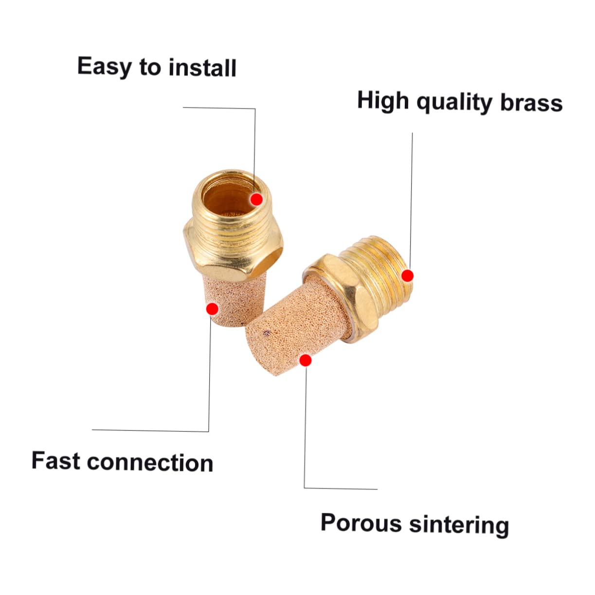 Healeved 30pezzi Silenziatori Pneumatici Ottone Per Valvole Diffusori Di Aria e Rumore Accessori Per Compresse e Attrezzi Pneumatici
