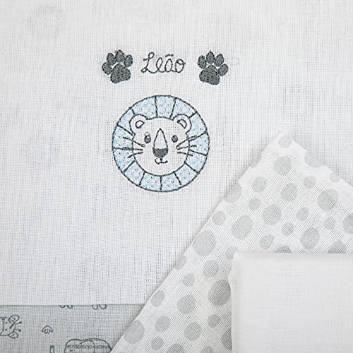 Papi Textil Jogo De Berço Papi Compose Tam Americano C/Vira Bordada Contem 03 Peças