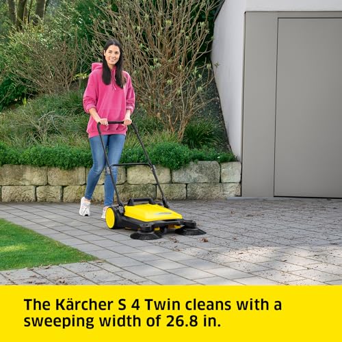 Kärcher S 4 Twin WalkBehind Outdoor Hand Push Sweeper 5.25 Gallon