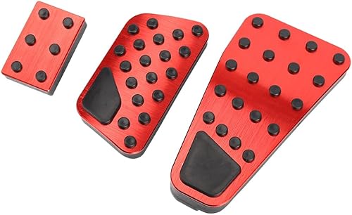 Miniatura 6 de Juego de 3 piezas de cubierta de pedales de aleación de aluminio, sin perforación, antideslizante, freno de estacionamiento y acelerador, kit de