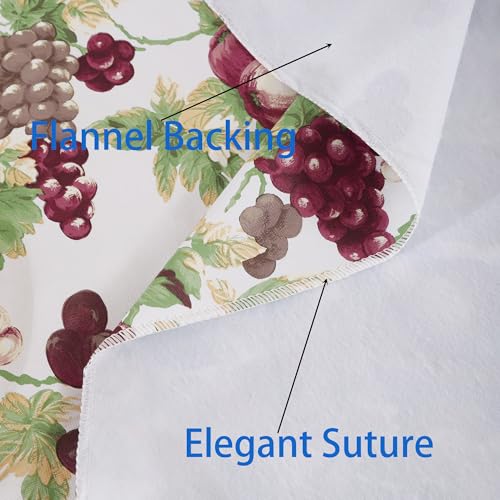 Image of Walrus Heavy Duty Vinyl Tablecloth with Flannel Backing Waterproof Oil-Proof Plastic Table Cloth Stain-Resistant Wipeable Rectangle or Square Table Cover for Indoor and Outdoor (Fruits, 52x70 Inch)