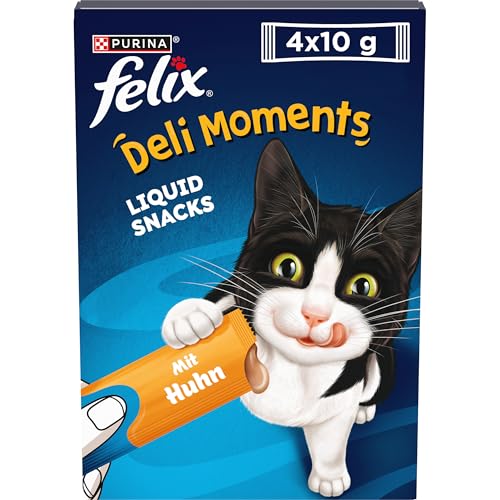 Felix Deli Moments, Cremiger Katzensnack mit Huhn, 44er Pack (44 x 10g)