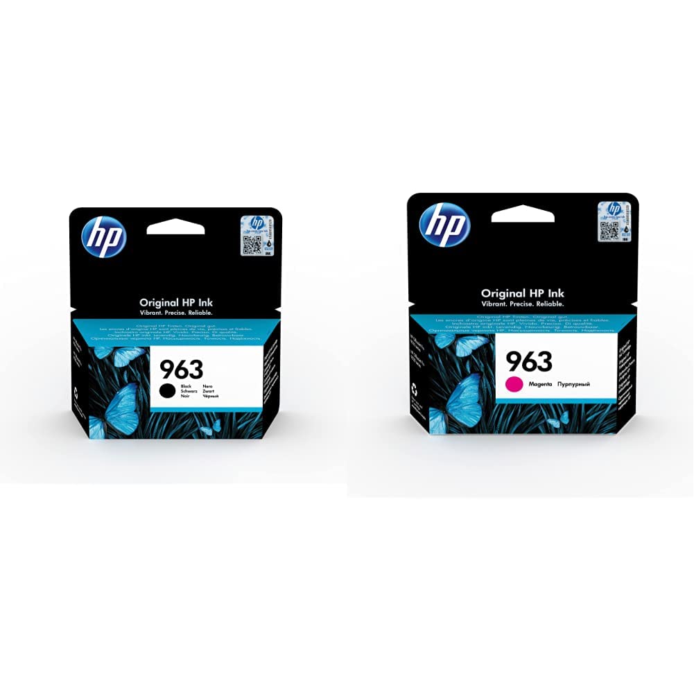 HP 963 Black Original Ink Cartridge 3JA26AE & HP 963 Magenta Original Ink Cartridge 3JA24AE
