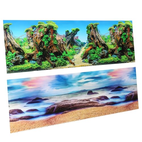 VANZACK 水槽の背景紙 フィーダ 水槽の装飾 おもちゃ キット ネット 水族館の背景 戦車 ステッカー 水槽用植物 水槽バッキング 取り外し可能な 水族館植物人工 魚 海 鮫 ヒータ 厚紙