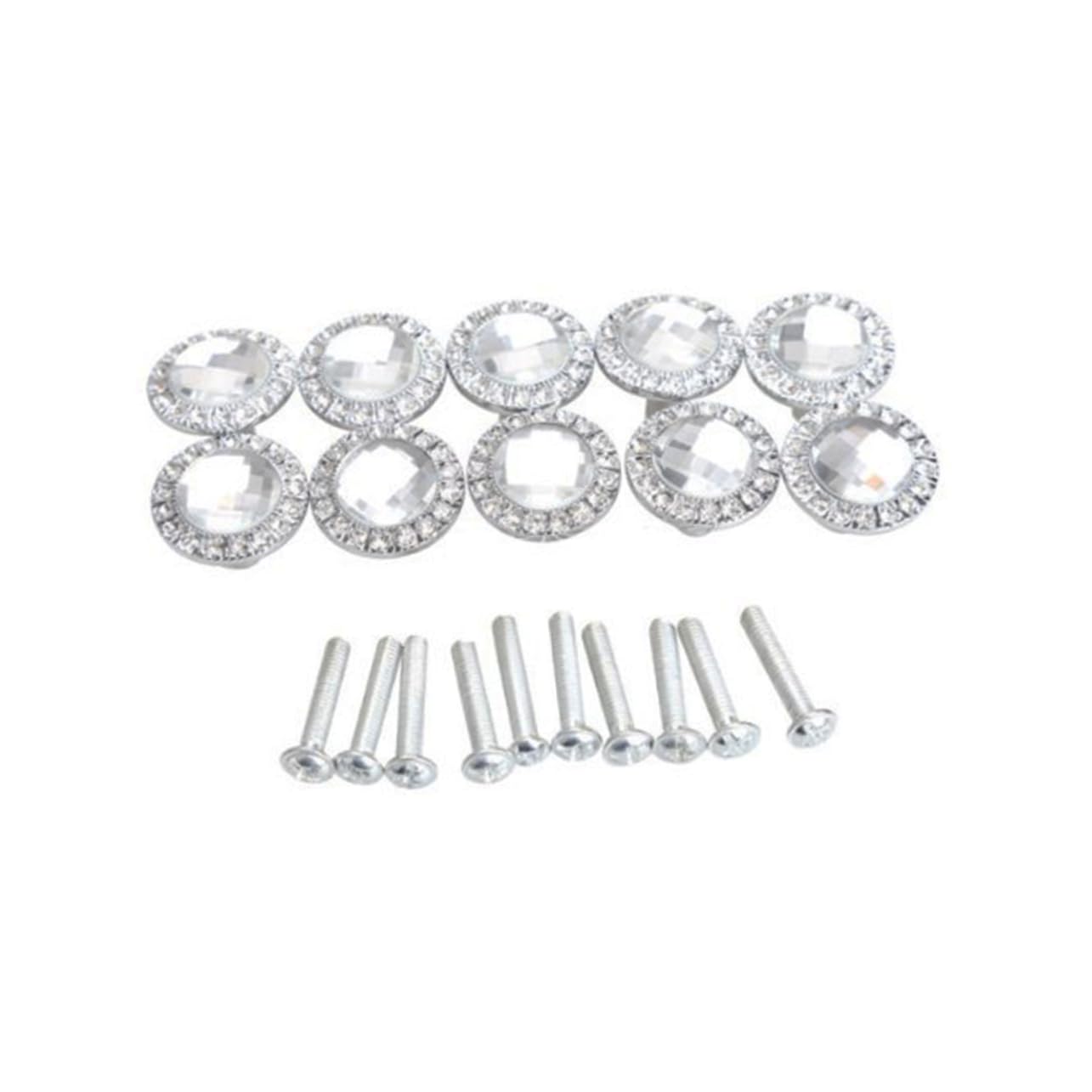Boutons de placard carrés en strass Housoutil (Lot de 10) pour poignées de cuisine moderne