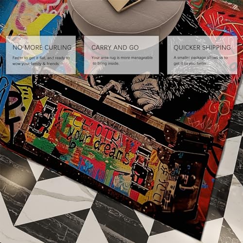 Tapis de luxe moderne Gorilla Dream résistant et facile à nettoyer