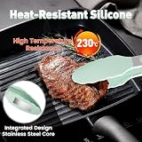 Leseed 3 Sztuk Silikonowe Szczypce Kuchenne z 3 Haczykami, 27cm Szczypce Ze Stali Nierdzewnej Z Silikonowymi Końcówkami, Odporne na Wysoką Temperaturę do 230°C, Bezpieczne do Zmywarki