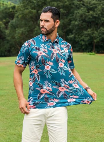 APTRO Men's Polo Shirts Short Sleeve Moisture Wicking Fashion Print Hawaiian Golf Shirts for Men3