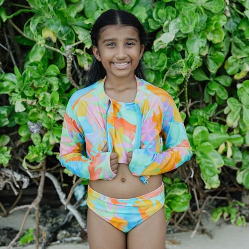 Image of SwimZip Girls' Halter Top and Bikini Bottom 2 Piece Set UPF 50+ Sun Protection