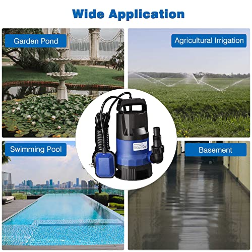 Yescom 1Hp Submersible Water Pump 3434Gph 750W Clean/Dirty Water Pumps With Automatic Float Switch For Swimming Pool Garden Tub Pond Flood Drain #TOP2