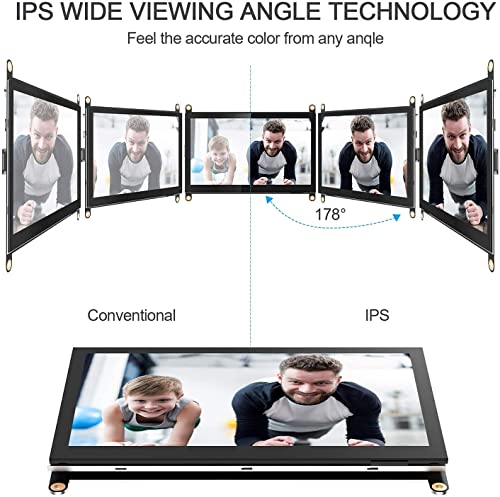 Image of 7 Inch Raspberry Pi Screen Touchscreen Monitor 1024x600 HDMI Monitor 16:9 IPS Screen Display for Raspberry Pi 5 /4 /3 /2 /Zero /B /B+ Win10 /8 /7, Free-Driver