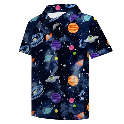 Boy's Golf Shirts Short Sleeve Polo Shirts Performance Golf Clothes Print School Uniform Tennis Tops3