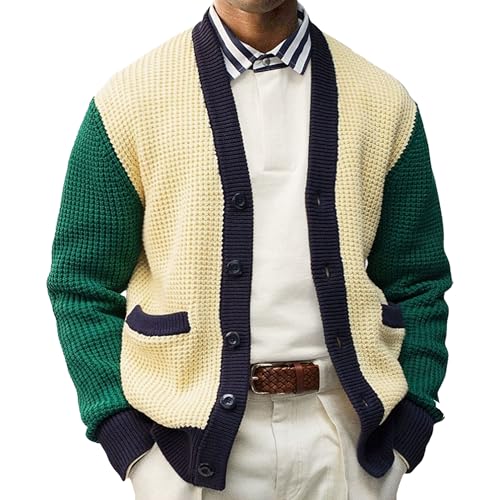 Cardigan décontracté pour homme en maille premium avec col en V élégant