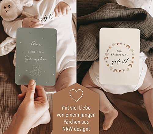 40 Meilensteinkarten Baby - Inspirierendes Meilenstein Karten Set inkl. Geschenkbox - für Mädchen & Junge - Hallo Du Regenbogen – Bild 8