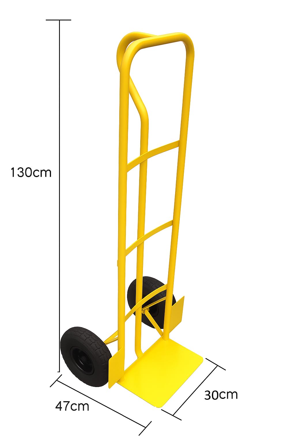 TREPPE Carro de Carga 150 kg, Carretilla de Mano con Ruedas Neumáticas 250×90 mm para Almacén, Taller y Mudanzas