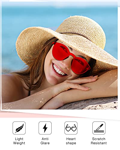 Xuhal 50 Pairs Colored Sunglasses Rimless Round Party Sunglasses Frameless Colored Glasses Transparent Candy Color Tinted Eyewear for Women Men Girls Adults4