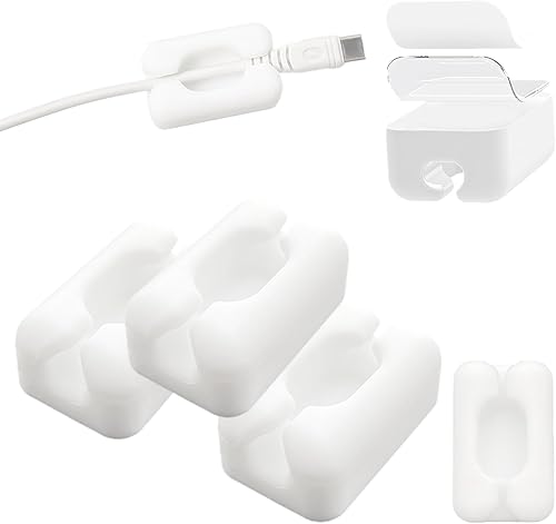 Miniatura 11 de Organizador de cables de silicona para cables, clips de cuerda de luz, organizador de cables de electrodomésticos, organizador de cables de Negro